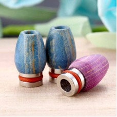STAINLESS STEEL & WOOD NICE TEXTURE WIDE BORE DRIP TIPS